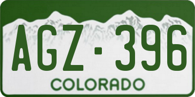 CO license plate AGZ396