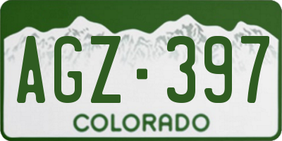 CO license plate AGZ397