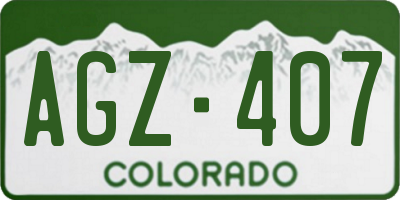 CO license plate AGZ407