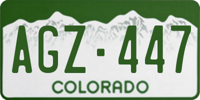 CO license plate AGZ447