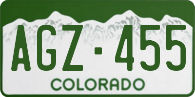 CO license plate AGZ455