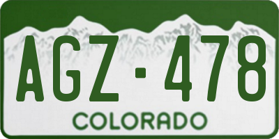 CO license plate AGZ478