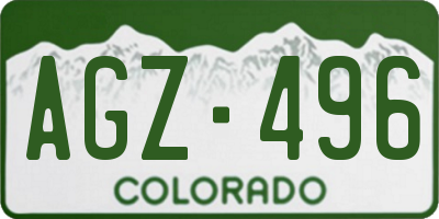 CO license plate AGZ496