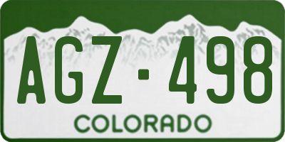 CO license plate AGZ498