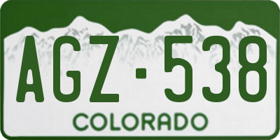 CO license plate AGZ538