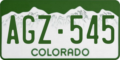 CO license plate AGZ545