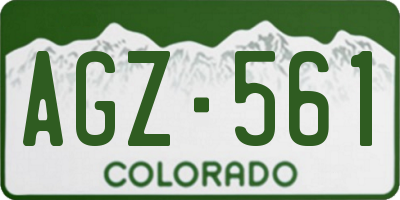 CO license plate AGZ561