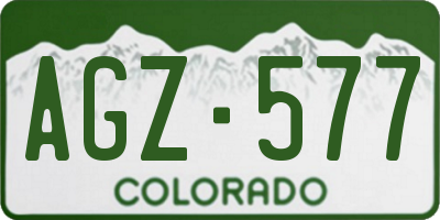 CO license plate AGZ577