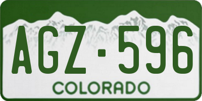 CO license plate AGZ596