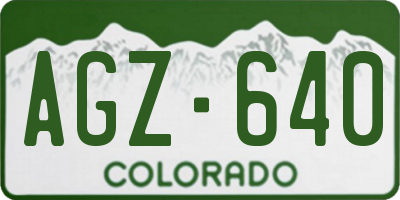 CO license plate AGZ640