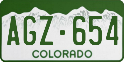 CO license plate AGZ654