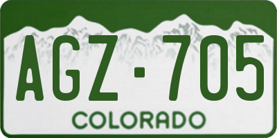 CO license plate AGZ705