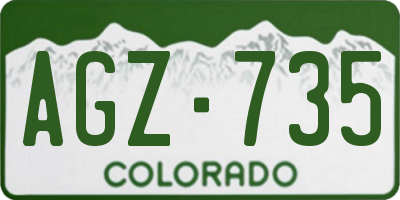 CO license plate AGZ735