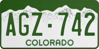 CO license plate AGZ742