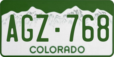 CO license plate AGZ768