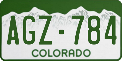 CO license plate AGZ784