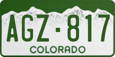 CO license plate AGZ817