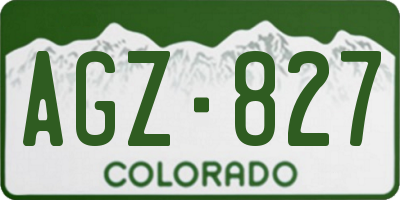 CO license plate AGZ827