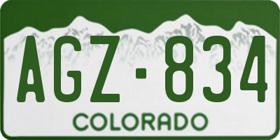 CO license plate AGZ834