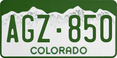 CO license plate AGZ850