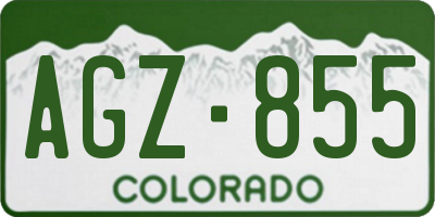 CO license plate AGZ855