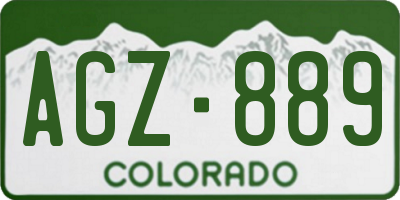 CO license plate AGZ889