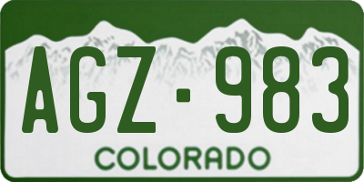 CO license plate AGZ983