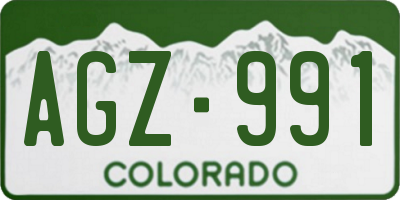 CO license plate AGZ991