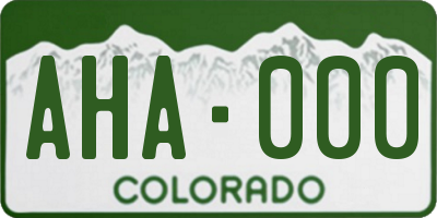CO license plate AHA000