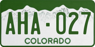 CO license plate AHA027