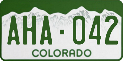 CO license plate AHA042