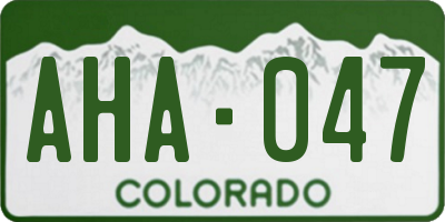 CO license plate AHA047