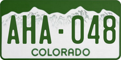 CO license plate AHA048