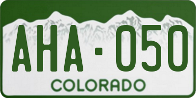 CO license plate AHA050