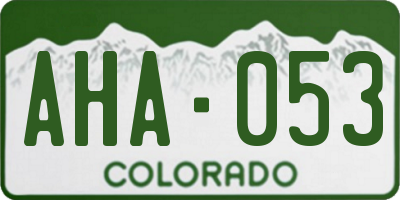 CO license plate AHA053