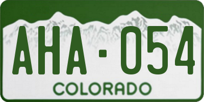CO license plate AHA054