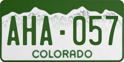 CO license plate AHA057