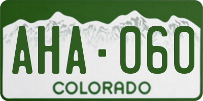 CO license plate AHA060