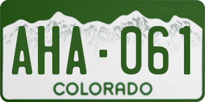 CO license plate AHA061