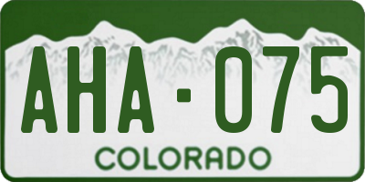 CO license plate AHA075