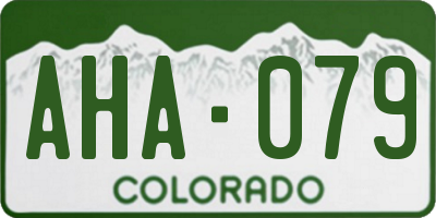 CO license plate AHA079