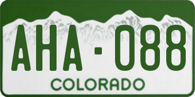 CO license plate AHA088