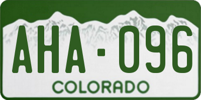 CO license plate AHA096
