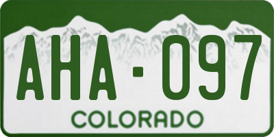 CO license plate AHA097