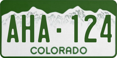 CO license plate AHA124