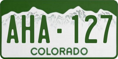 CO license plate AHA127