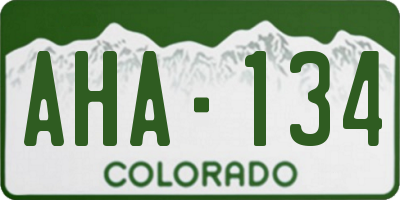 CO license plate AHA134