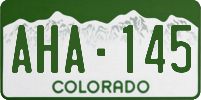 CO license plate AHA145