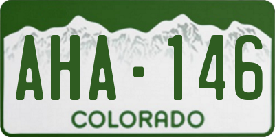 CO license plate AHA146