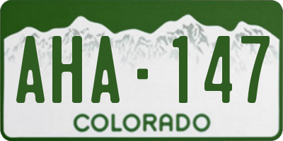 CO license plate AHA147